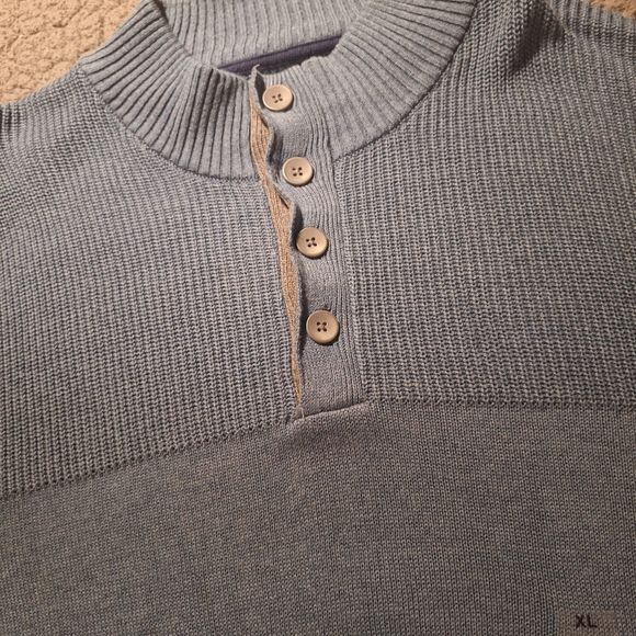 Club Room Men's Ribbed Four-Button Sweater, Blue Wing Hthr, Size XL NWT - Picture 6 of 16